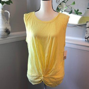 BP Yellow Sleeveless Twist Front T-Shirt